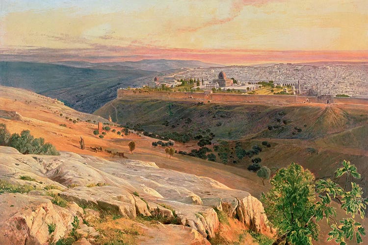 Jerusalem from the Mount of Olives, 1859 by Edward Lear wall art