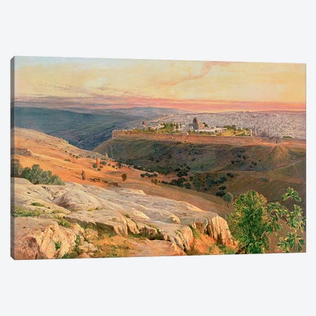 Jerusalem from the Mount of Olives, 1859 Canvas Print #BMN4447} by Edward Lear Canvas Art Print
