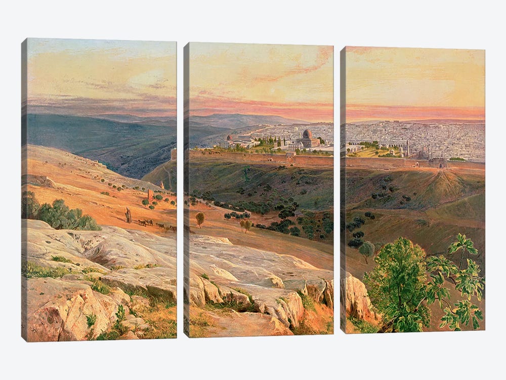Jerusalem from the Mount of Olives, 1859 by Edward Lear 3-piece Art Print