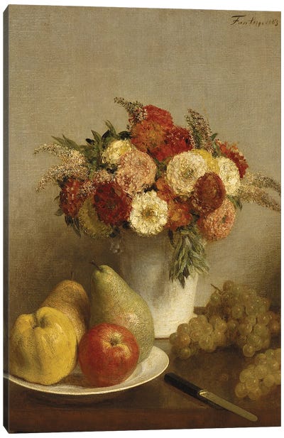 Flowers and Fruit, 1865  Canvas Art Print