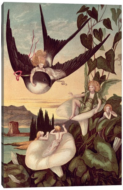 Illustration to 'Thumbkinetta', by Hans Christian Andersen  Canvas Art Print