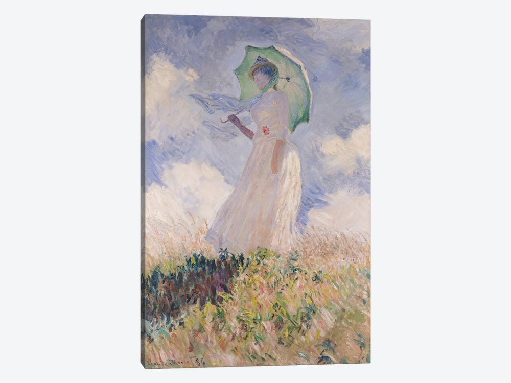 Woman with Parasol turned to the Left, 1886  by Claude Monet 1-piece Art Print