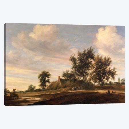 Extensive wooded landscape  Canvas Print #BMN4463} by Salomon van Ruysdael Canvas Artwork