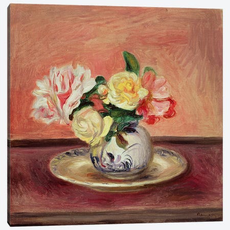 Vase of Flowers Canvas Print #BMN4469} by Pierre-Auguste Renoir Canvas Art