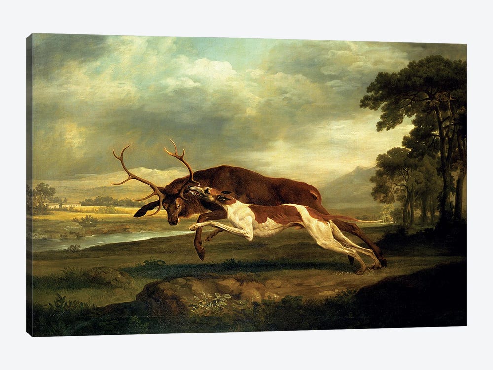 A Hound Attacking A Stag by George Stubbs 1-piece Art Print
