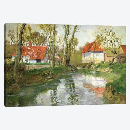 The Dairy at Quimperle  Canvas Print #BMN4500} by Fritz Thaulow Canvas Print