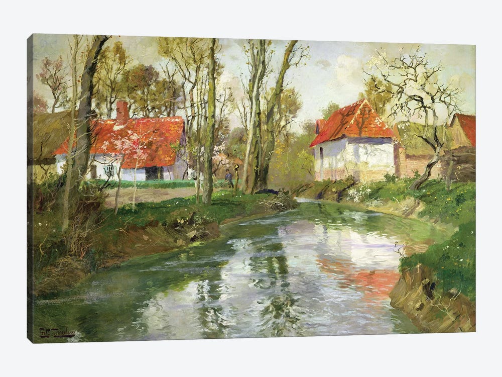 The Dairy at Quimperle  by Fritz Thaulow 1-piece Art Print