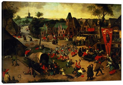 A Carnival on the Feast Day of St. George in a village near Antwerp  Canvas Art Print