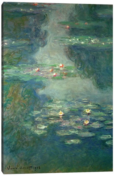 Waterlilies, 1908  Canvas Art Print - Claude Monet