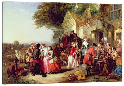 The Arrival of the Coach, 1850  Canvas Art Print