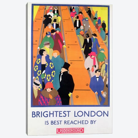 Brightest London is Best Reached by Underground, 1924, printed by the Dangerfield Co Canvas Print #BMN4523} by Horace Taylor Art Print