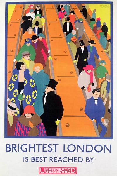 Vintage Posters: Brightest London is Best Reached by Underground, 1924, printed by the Dangerfield Co by Horace Taylor