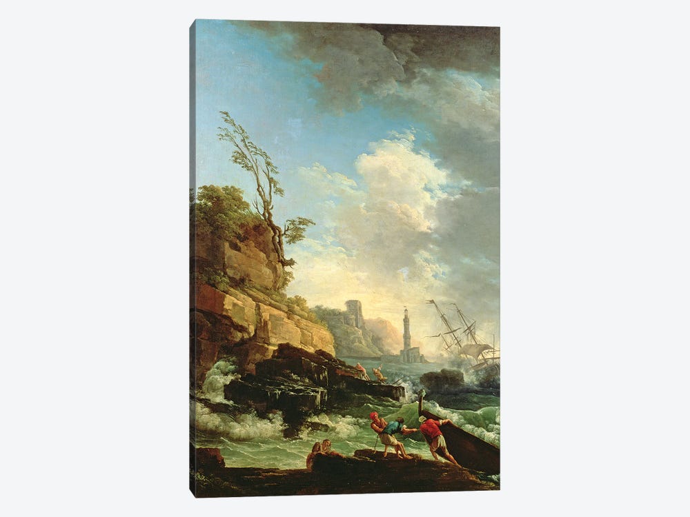 Storm on a Rocky Coast with shipwreck by Claude Joseph Vernet 1-piece Canvas Artwork