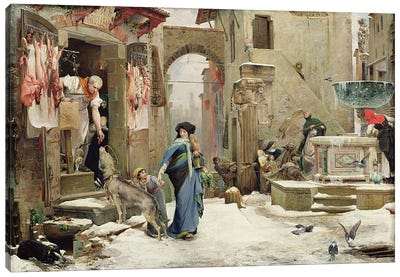 The Wolf of Gubbio, 1877  Canvas Art Print - Wolf Art