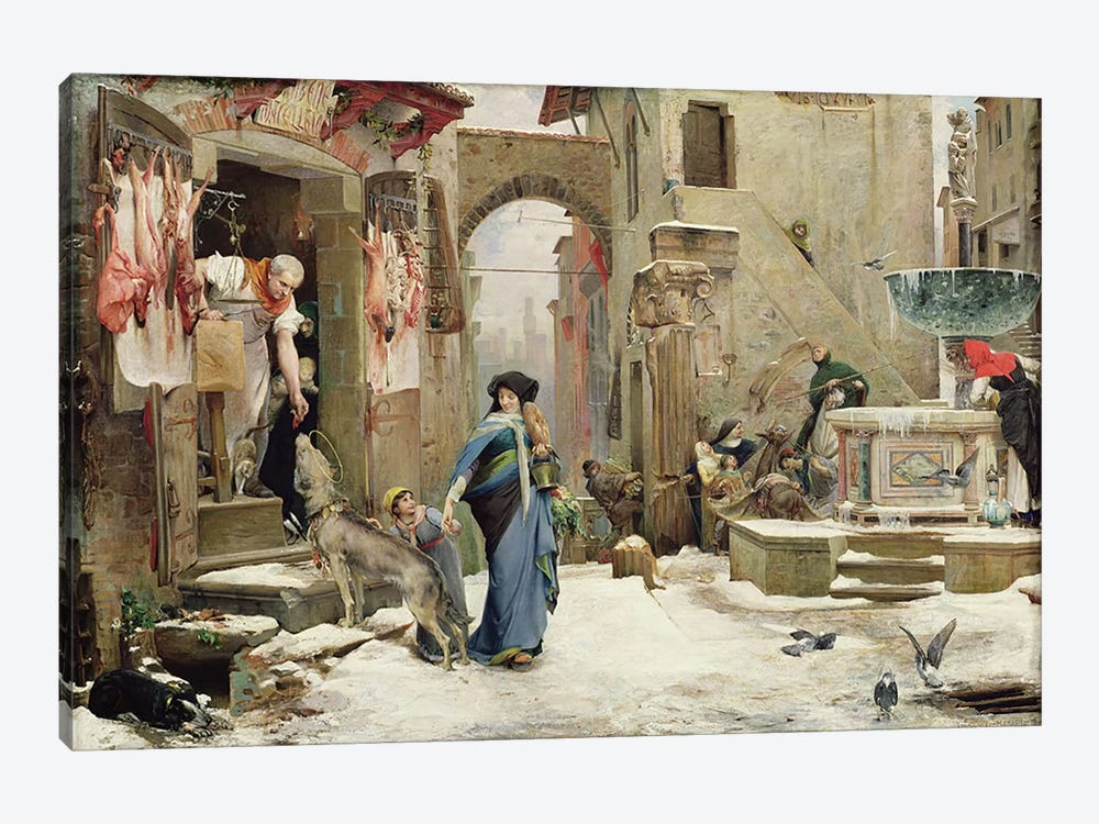The Wolf of Gubbio, 1877  by Luc-Oliver Merson 1-piece Canvas Print