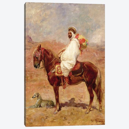 An Arab On A Horse In A Desert Landscape Canvas Print #BMN4532} by Henri Émilien Rousseau Canvas Artwork