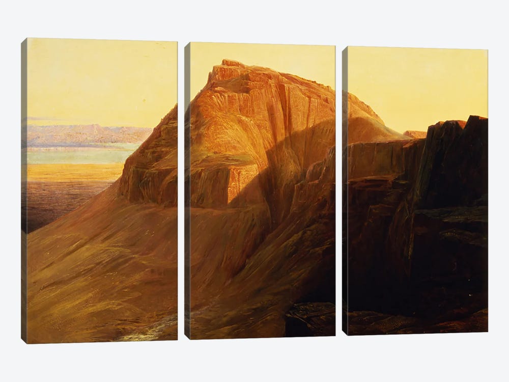 Masada or Sebbeh on the Dead Sea, 1858  by Edward Lear 3-piece Canvas Art Print
