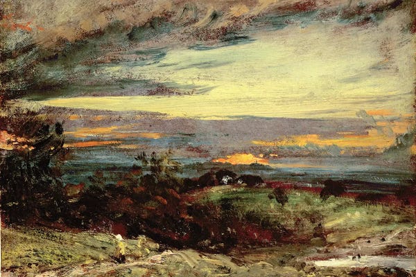 John Constable: Sunset study of Hampstead, looking towards Harrow by John Constable