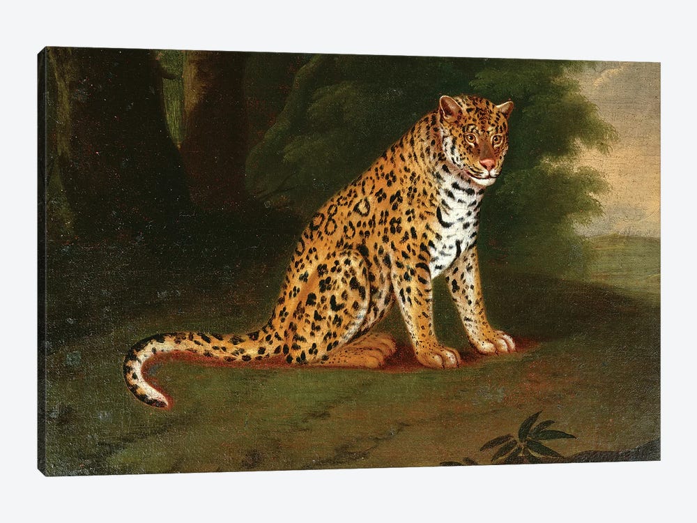 A Leopard in a landscape by Jacques-Laurent Agasse 1-piece Canvas Artwork