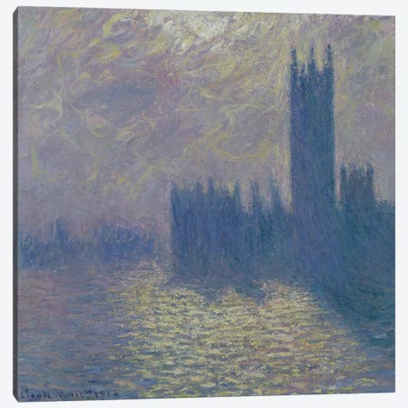 The Houses of Parliament, Stormy Sky, 1904  Canvas Print #BMN455} by Claude Monet Canvas Art
