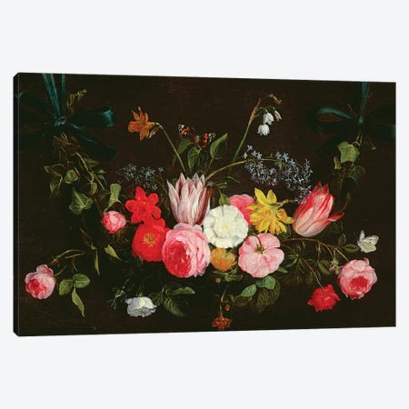 Tulips, Peonies and Butterflies Canvas Print #BMN4560} by Jan van Kessel Art Print