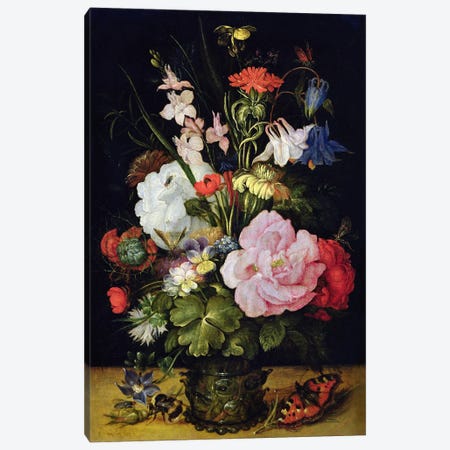 Flowers in a Vase  Canvas Print #BMN456} by Roelandt Jacobsz. Savery Canvas Art