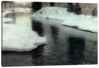 Thawing ice on the Lysaker River, 1887  Canvas Art Print