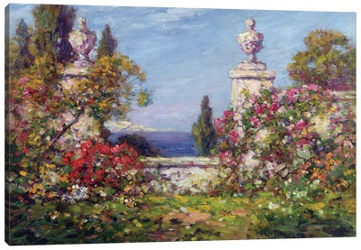 A Mediterranean Garden  Canvas Art Print