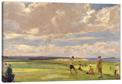 Lady Astor playing golf at North Berwick  Canvas Art Print
