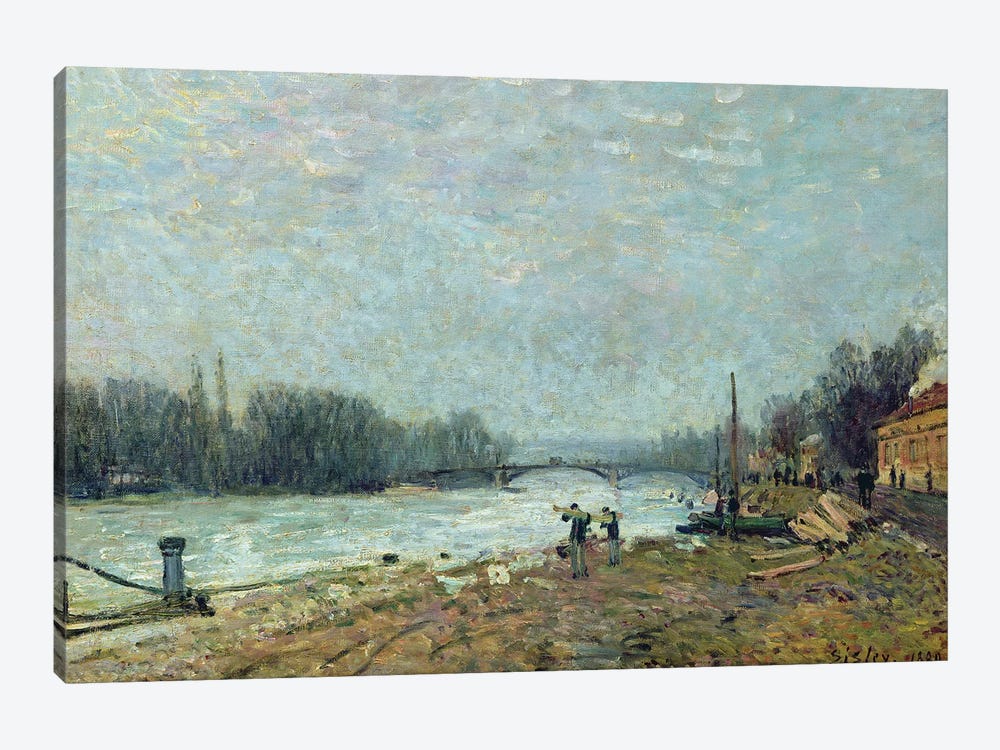After the Thaw, the Seine at Suresnes Bridge, 1880  1-piece Canvas Art