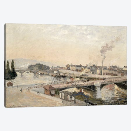 Boieldieu and Corneille bridges, 1898 Canvas Print #BMN4581} by Camille Pissarro Canvas Print