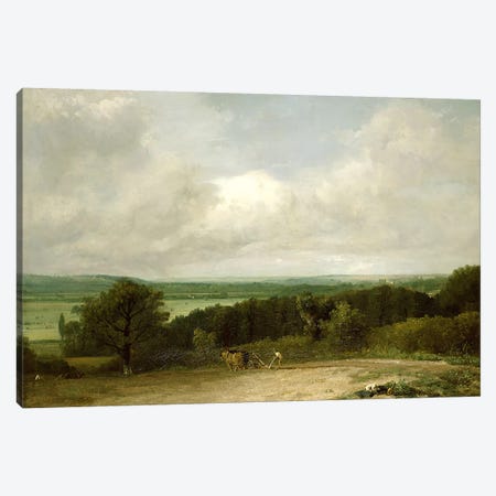 Wooded Landscape with a ploughman Canvas Print #BMN4584} by John Constable Canvas Wall Art
