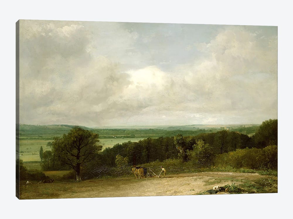 Wooded Landscape with a ploughman by John Constable 1-piece Canvas Print