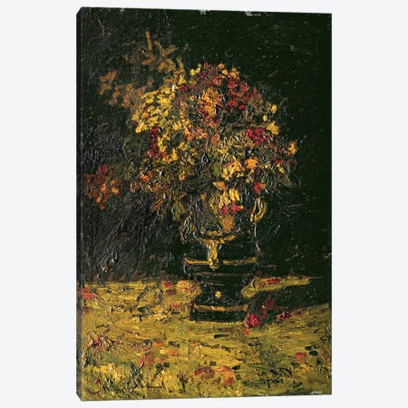 Vase of Flowers Canvas Print #BMN4587} by Adolphe Joseph Thomas Monticelli Canvas Art