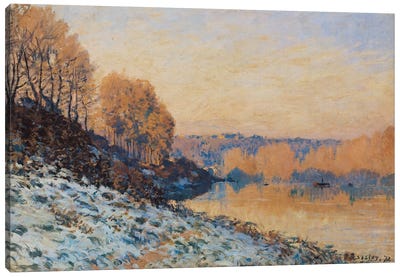 Port-Marly, White Frost, 1872  Canvas Art Print