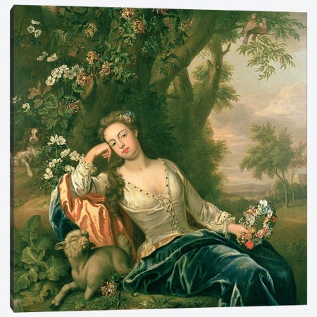 Portrait of Henrietta, Duchess of Bolton  Canvas Print #BMN4592} by James Francis Maubert Canvas Wall Art