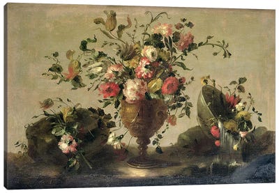 Mixed Flowers in a Gilt Goblet Canvas Art Print