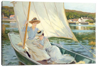 Ladies in a Sailing Boat Canvas Art Print