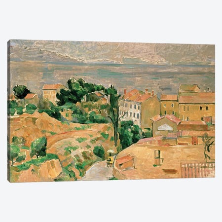 View of L'Estaque Canvas Print #BMN4607} by Paul Cezanne Canvas Art Print