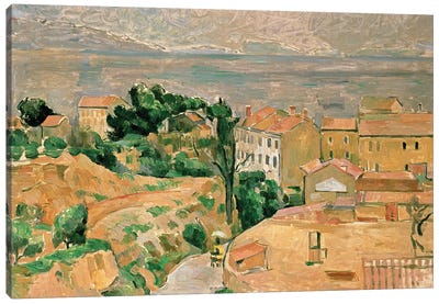 View of L'Estaque Canvas Art Print - Paul Cezanne