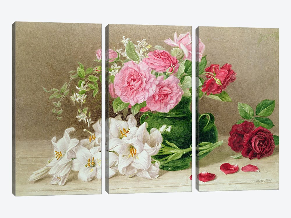 Roses and Lilies  3-piece Canvas Artwork