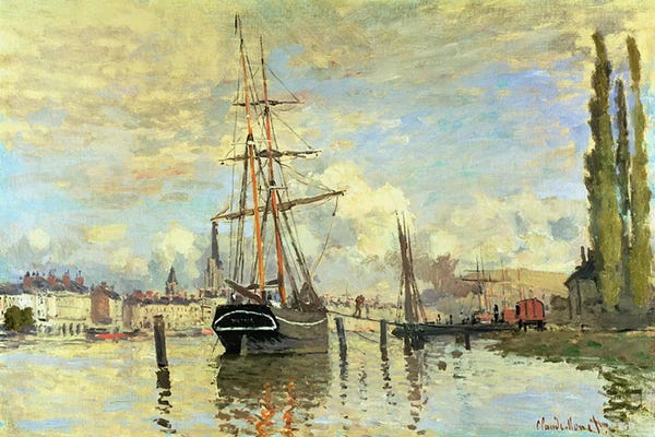 European Décor: The Seine at Rouen, 1872  by Claude Monet