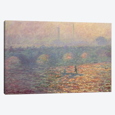 Waterloo Bridge, 1900 Canvas Print #BMN4616} by Claude Monet Canvas Artwork