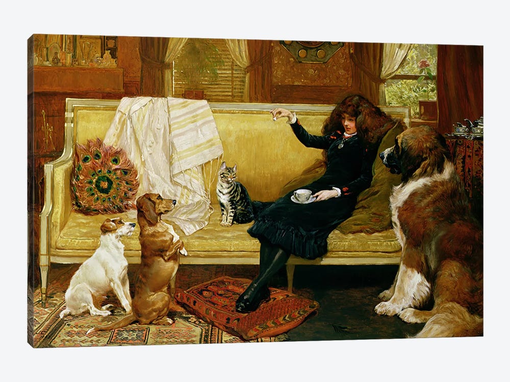 Teatime Treat, 1883 by John Charlton 1-piece Canvas Artwork