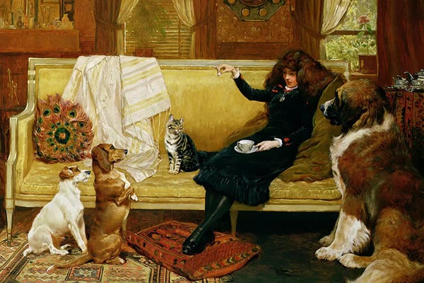 St. Bernards: Teatime Treat, 1883 by John Charlton