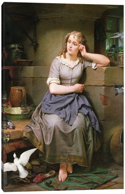 Cinderella and the Birds, 1868 Canvas Art Print - English School