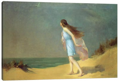 Girl on the beach Canvas Art Print