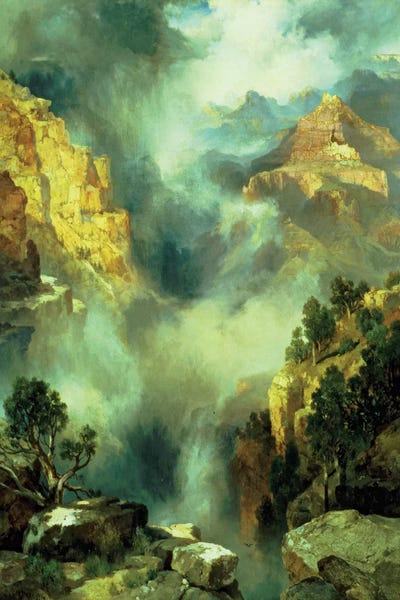 Canyons: Mist in the Canyon, 1914  by Thomas Moran