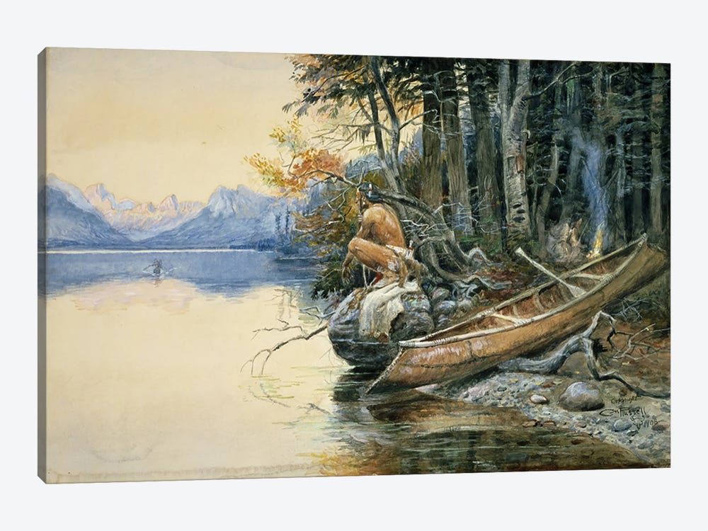 A Camp Site by the Lake, 1908  1-piece Canvas Print