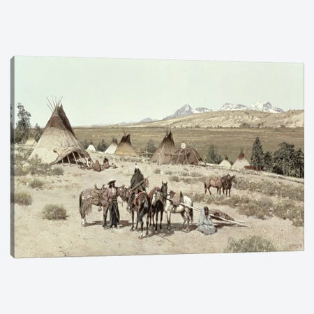 Indian Encampment, 1892  Canvas Print #BMN4648} by Henry Francois Farny Canvas Wall Art